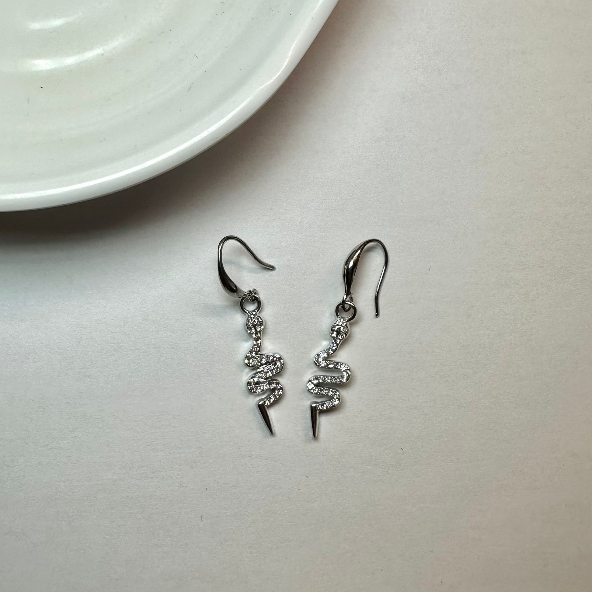 Orecchini Snake Zirconati Argento