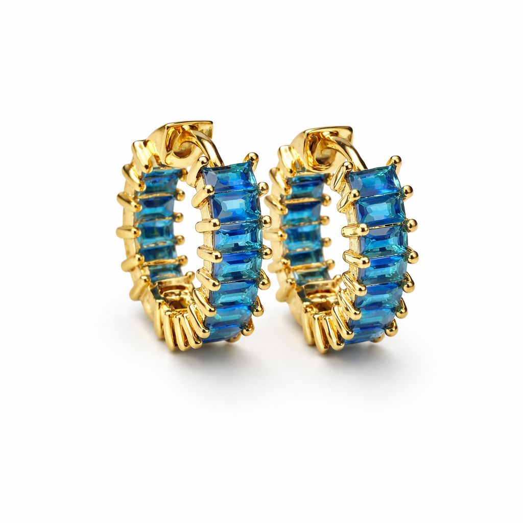 Orecchini Baguette Blu