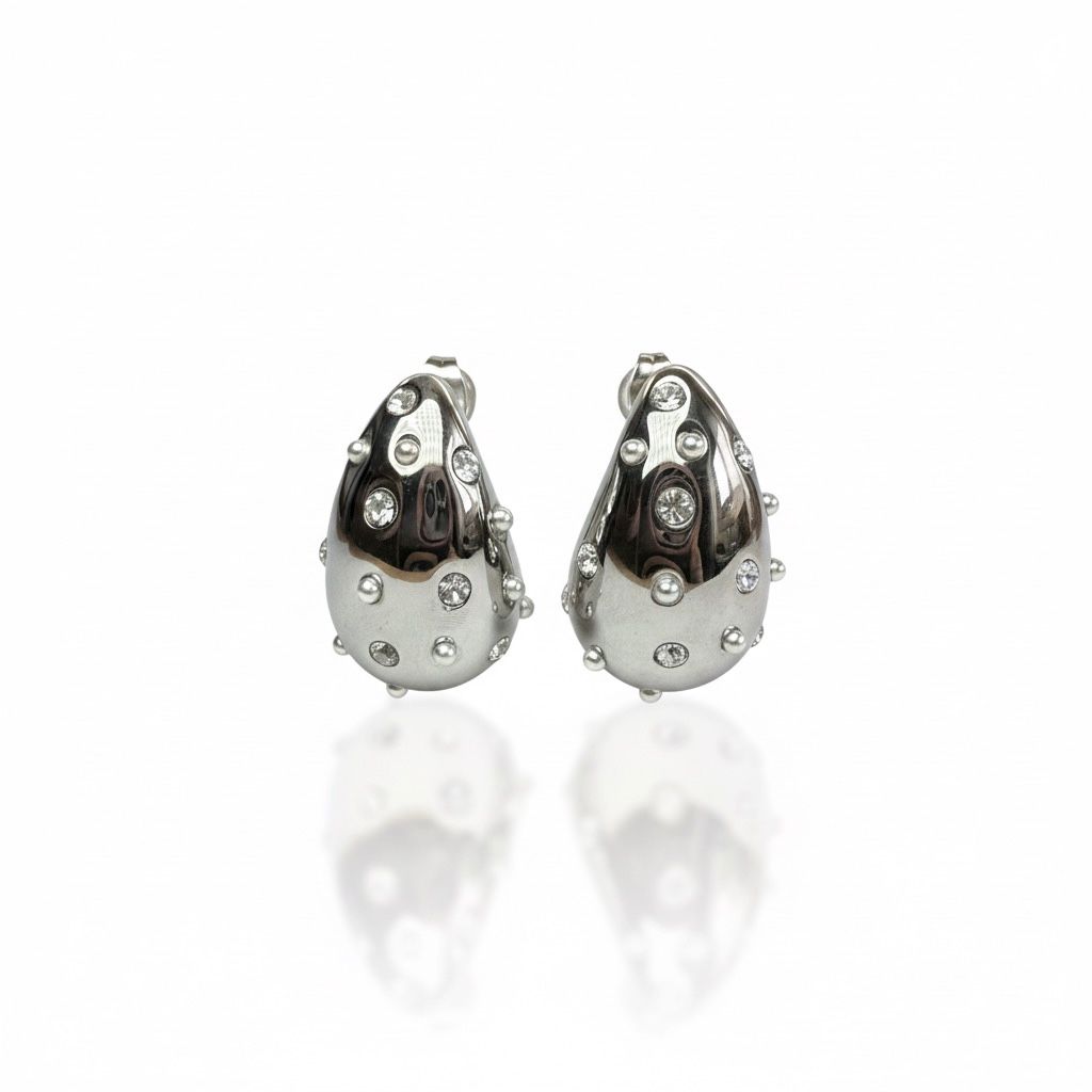 Orecchini Goccia Zirconi Argento