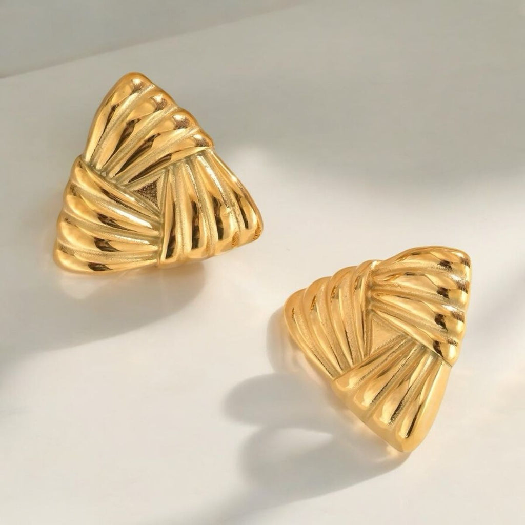Goldene Dreieck-Ohrringe