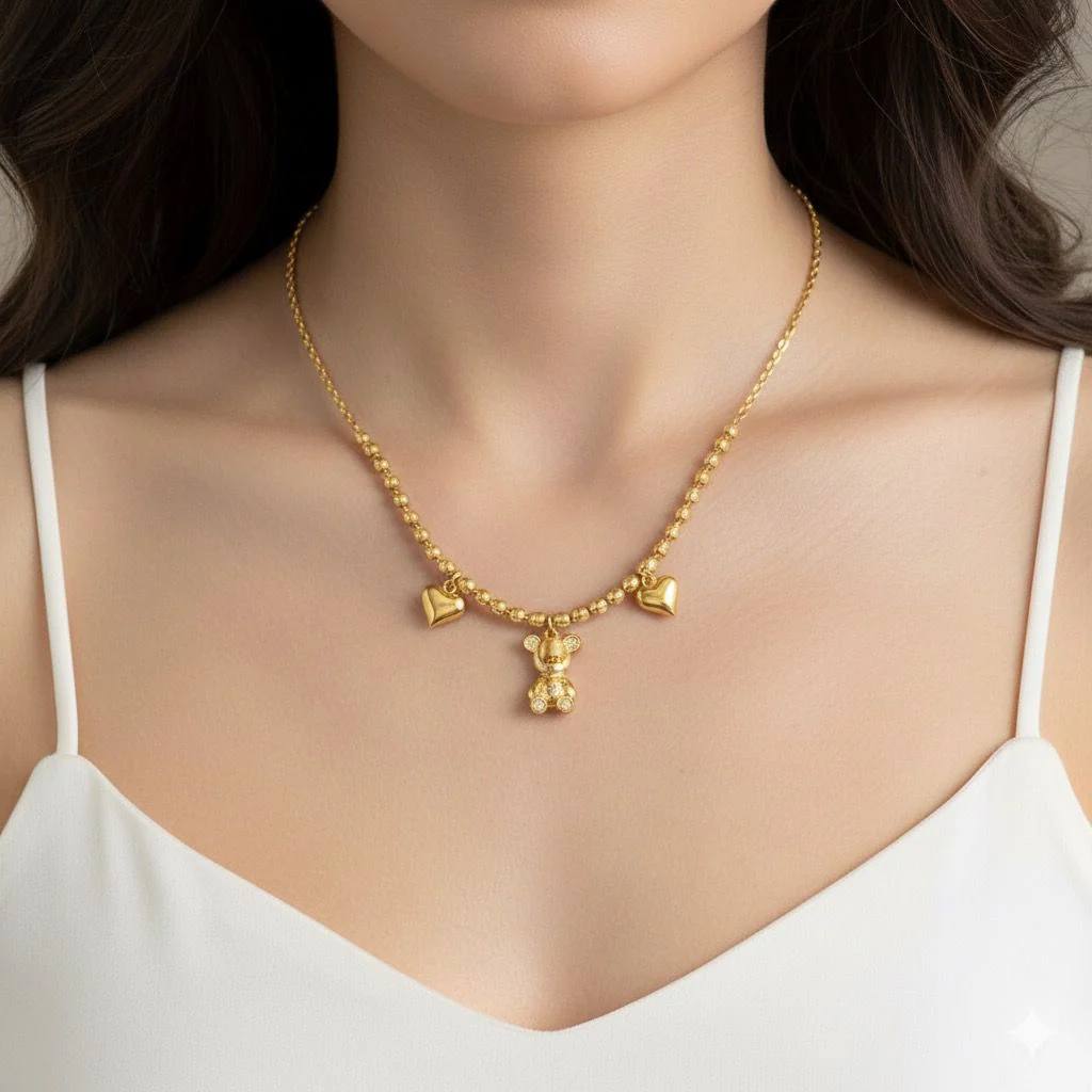 White Heart Necklace