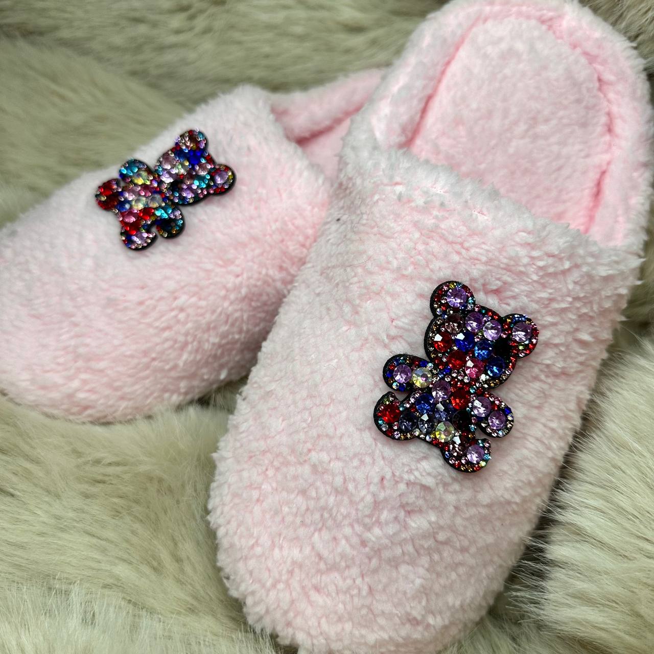 Pantofole Peluche orsetto rosa