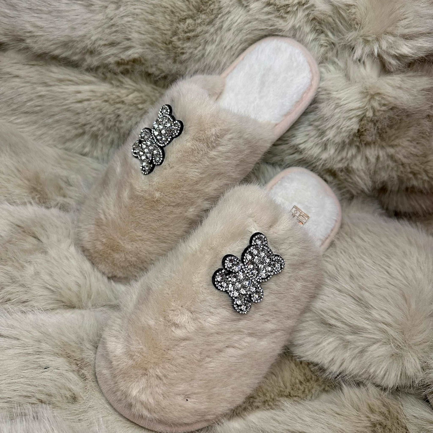 Pantofole Peluche orsetto sabbia