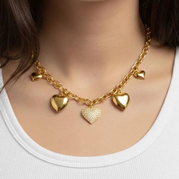 White Heart Necklace