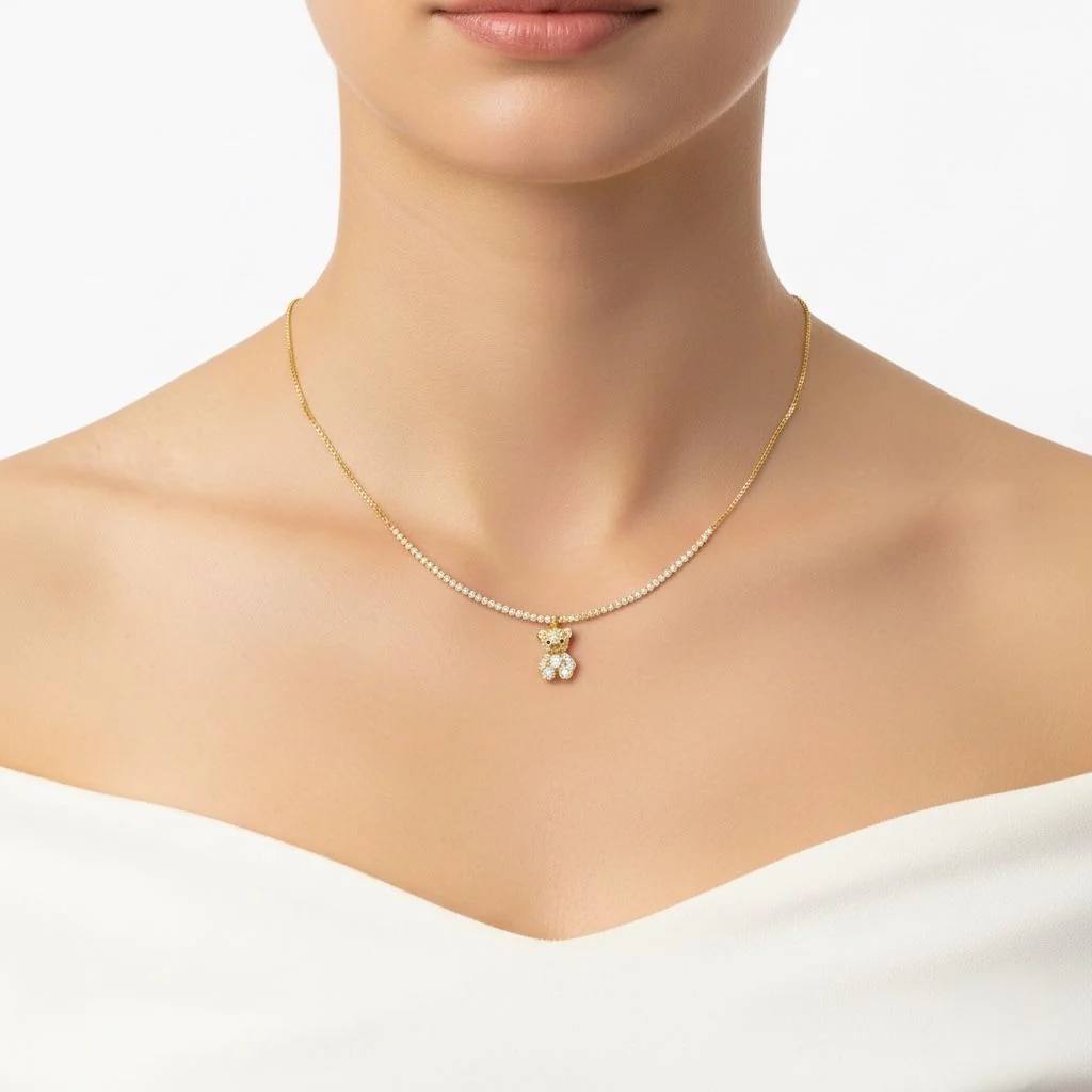 White Heart Necklace