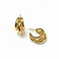 Triple silver earrings