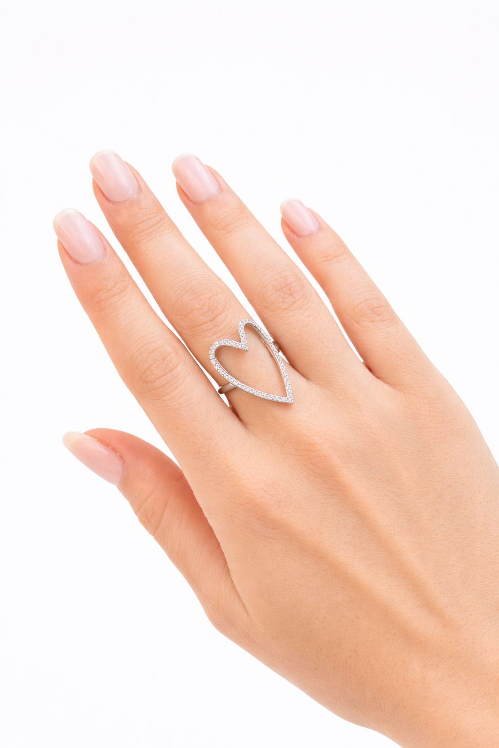 Anello Cuore Minimal Zirconato