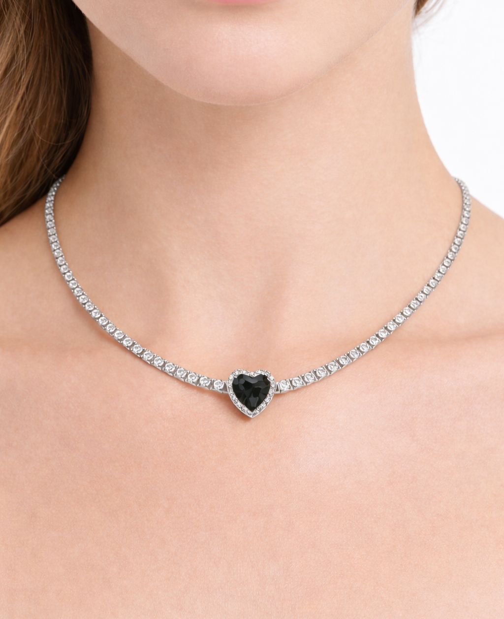 White Heart Necklace