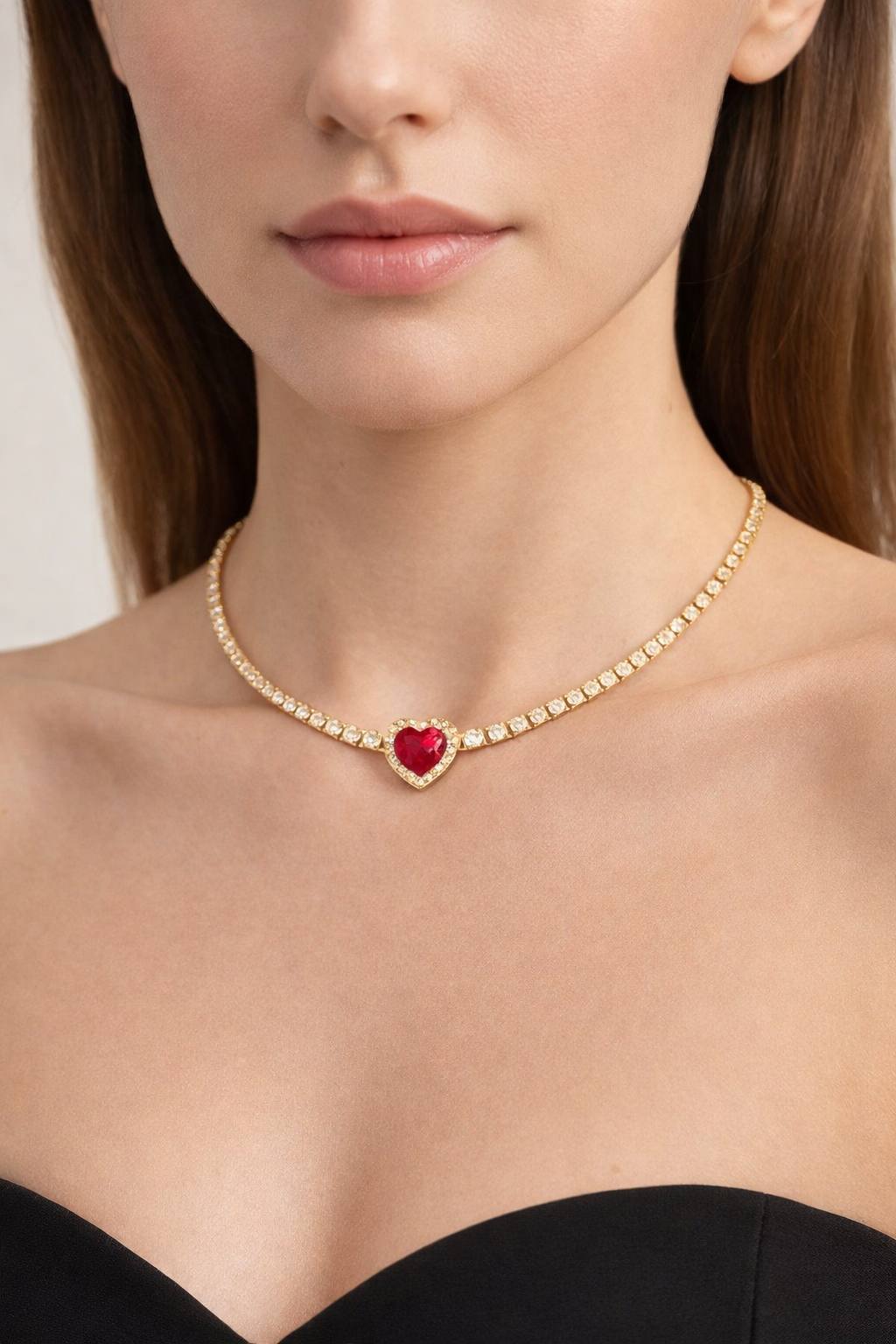 White Heart Necklace