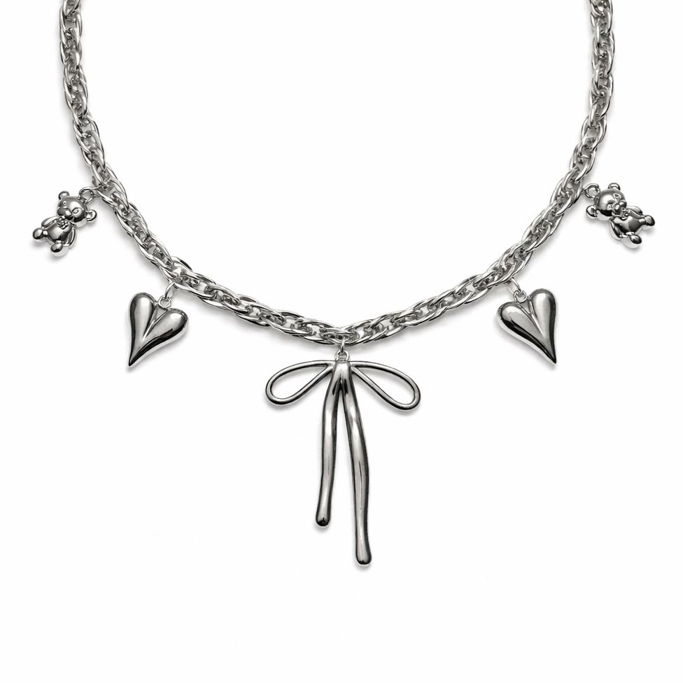 White Heart Necklace