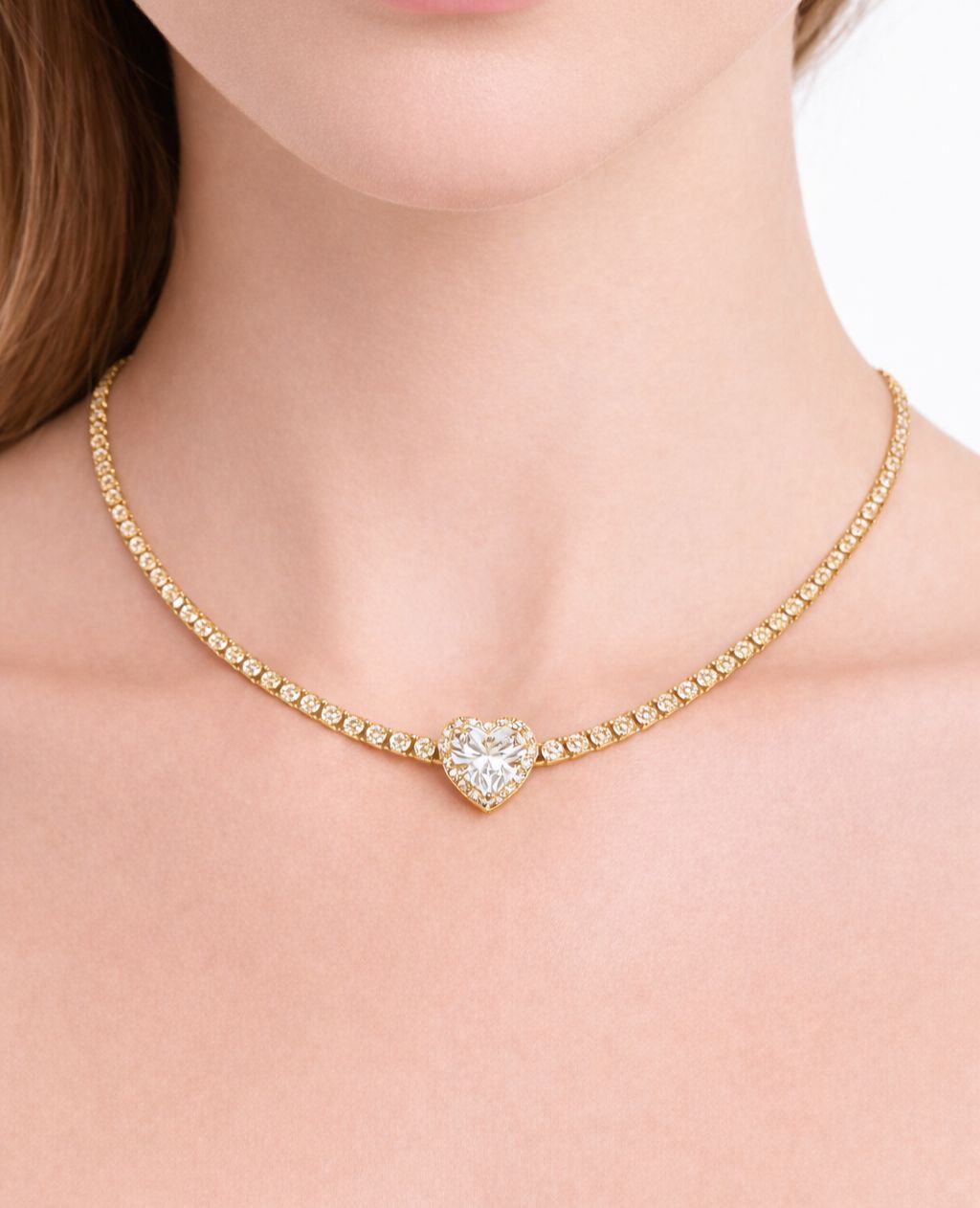 White Heart Necklace