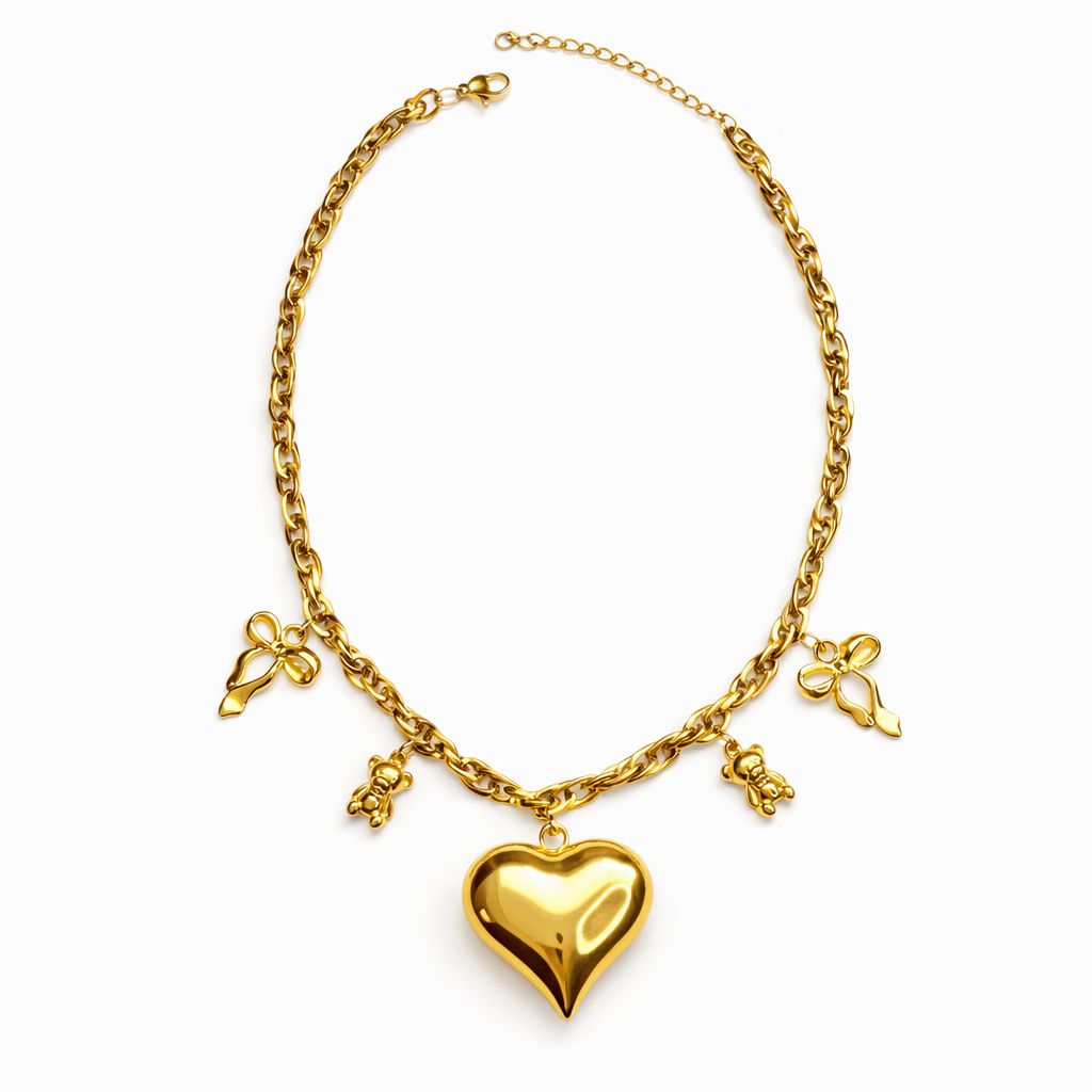 White Heart Necklace