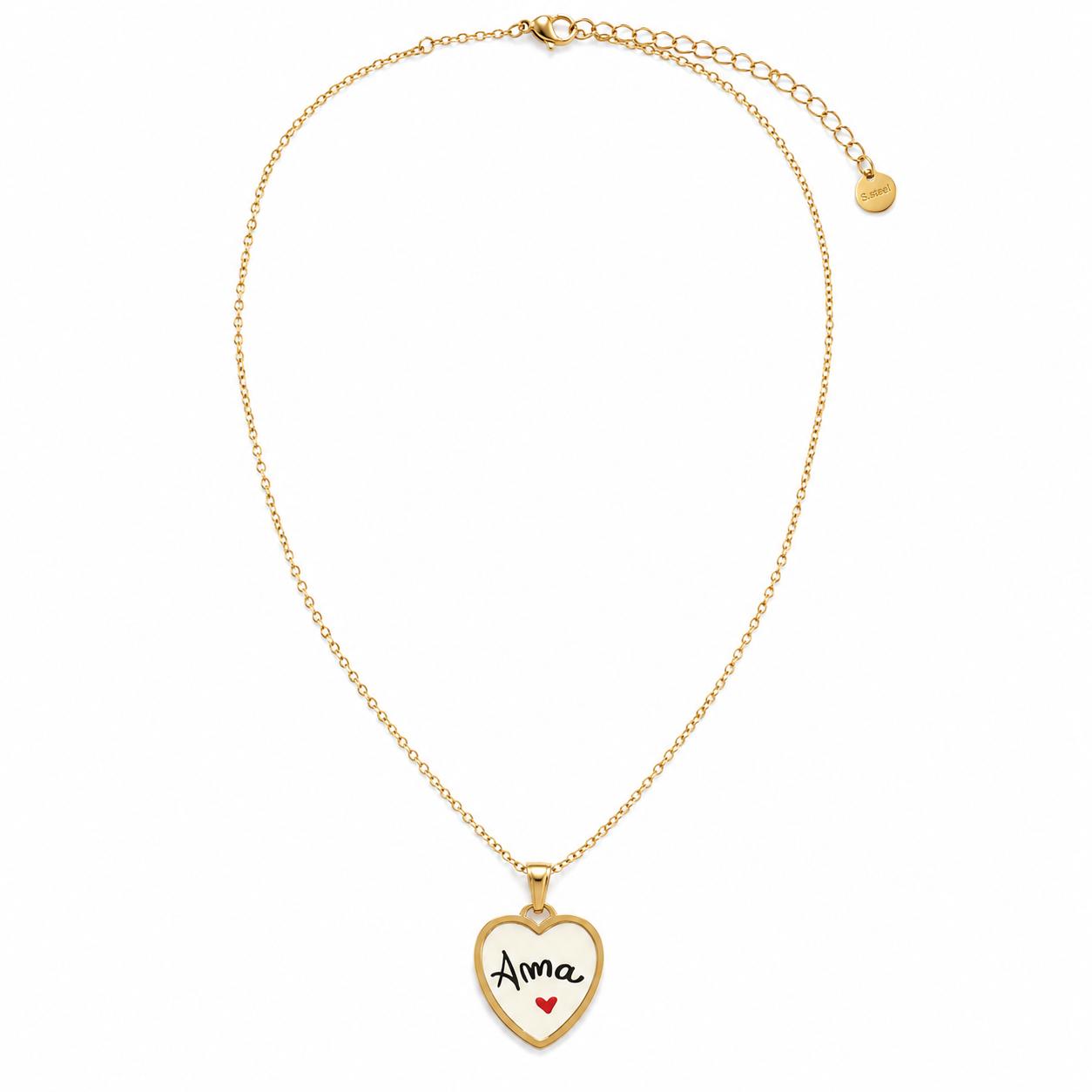 White Heart Necklace