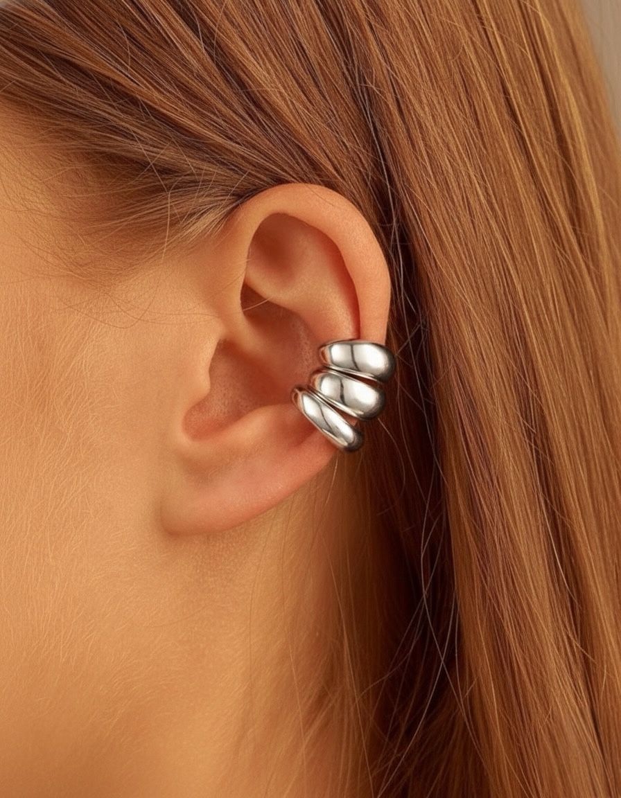 Gold gestreifter Ohrring