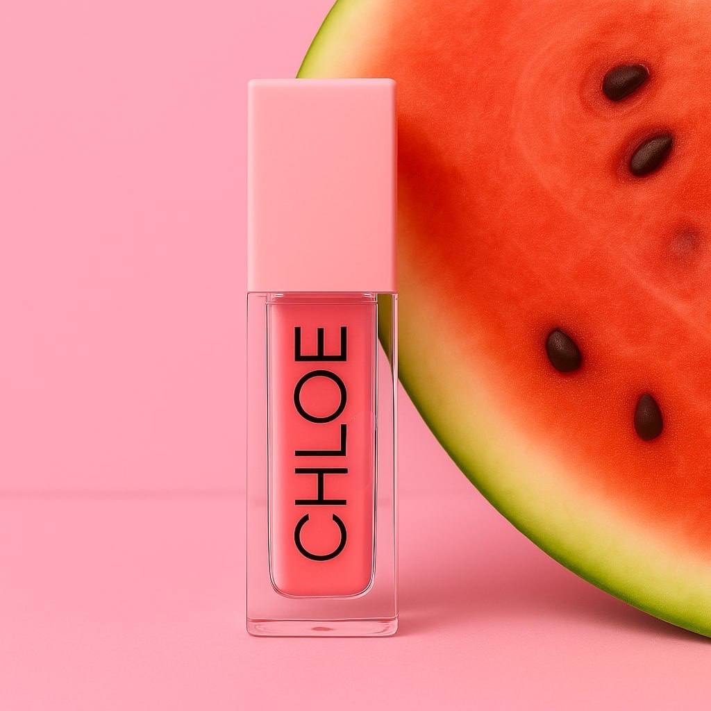 Lippenöl mit Schlüsselanhänger-Etui und Wassermelonenspiegel