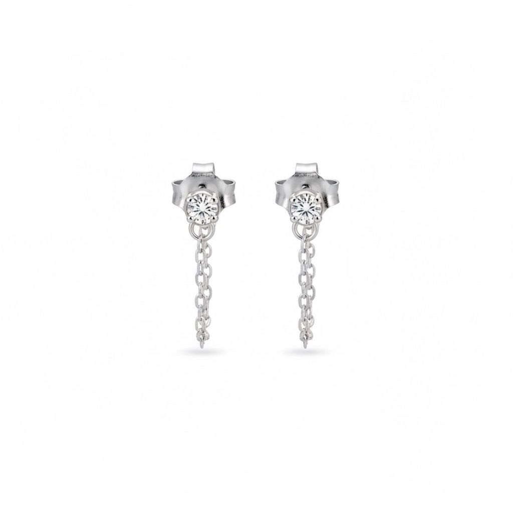 Orecchini Chain Punto Luce Argento