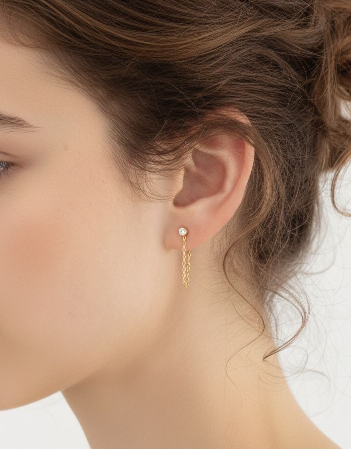 Orecchini Chain Punto Luce Oro