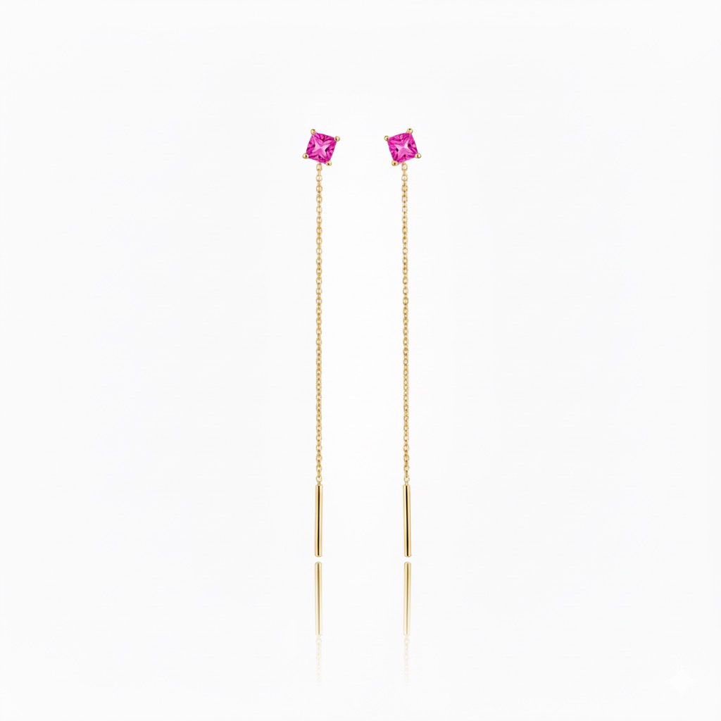 Orecchini Sali e Scendi Diamond Rosa Oro