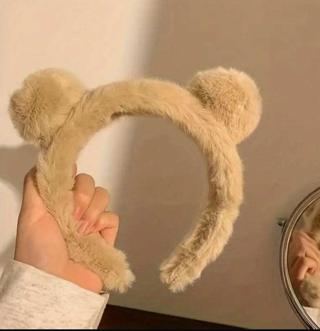 Beige Bear Headband