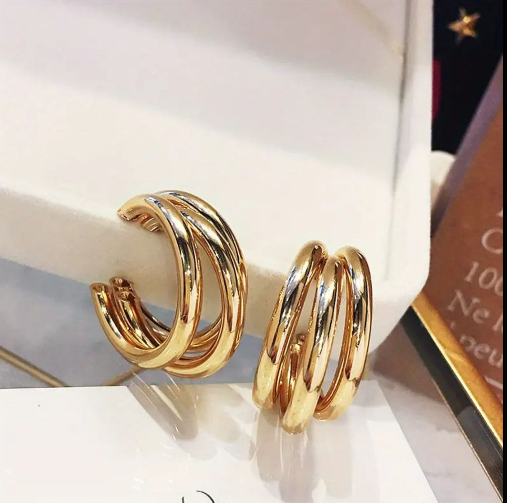 Orecchini Triple oro